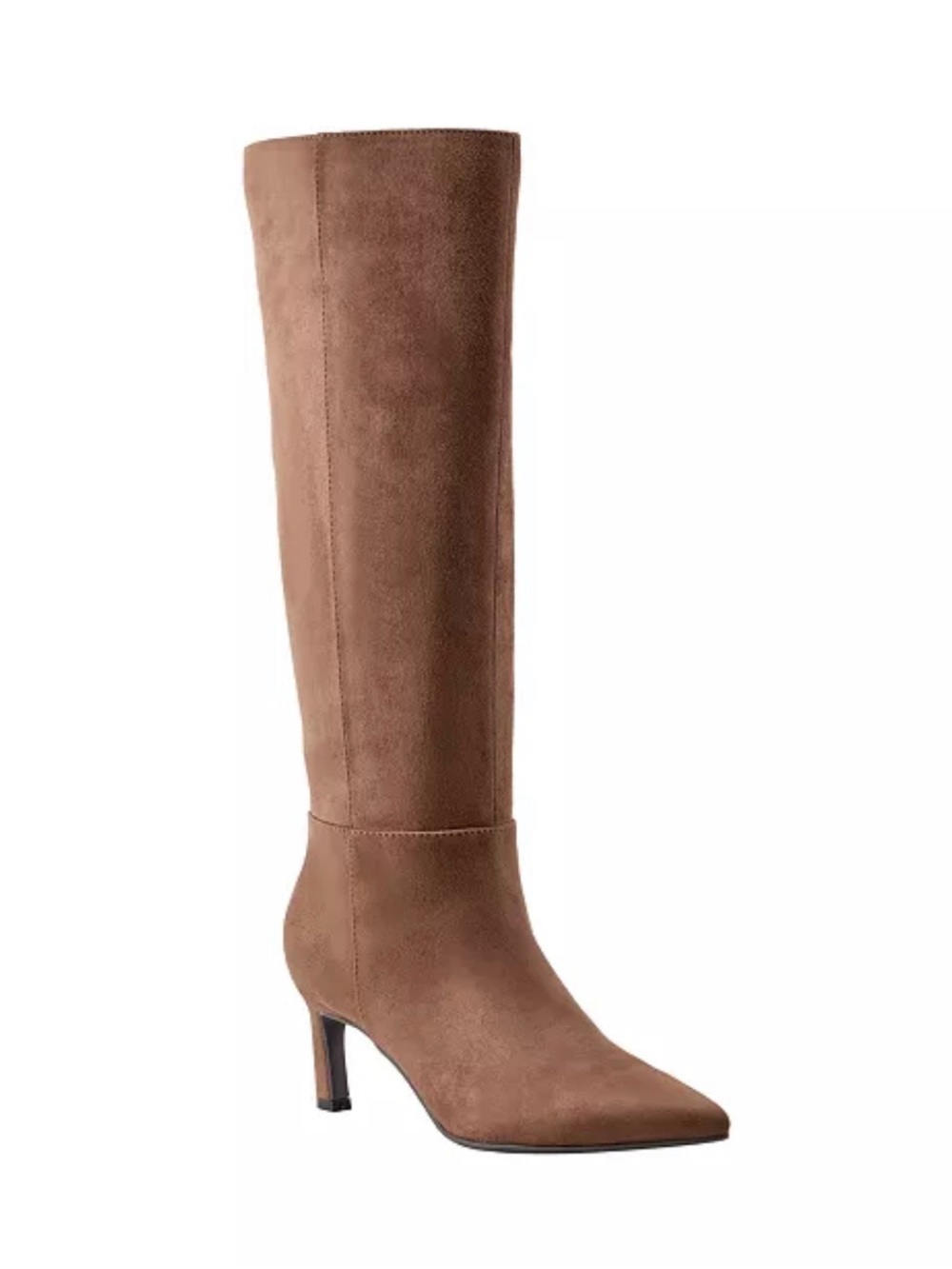 Marc Fisher Leata Tall Pointy Toe Boots in Tan Knee-High Faux Suede - NW